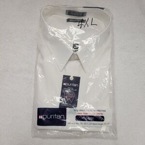 puritan poplin white long sleeve dress shirt size 4XL nwt